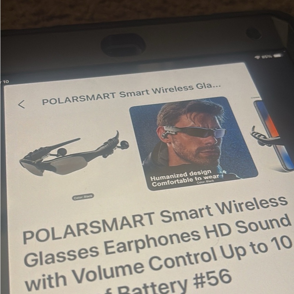 Black Smart Wireless Sunglasses